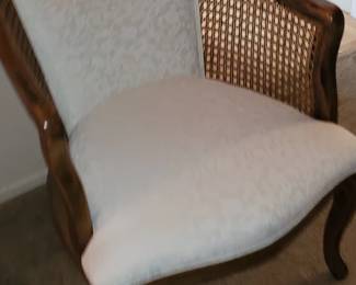 Wicker and upholstered chairs