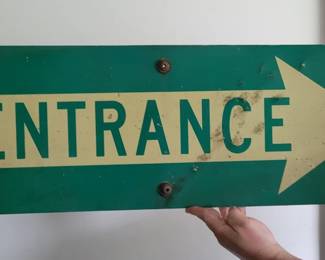 Metal entrance sign