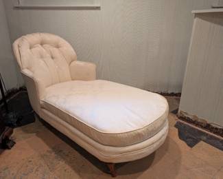 White Fabric Chaise