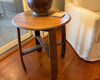 Side table and chair only.