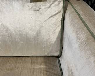 velvet vintage sofa, marked $75 dollars (OBO); better view in next photo