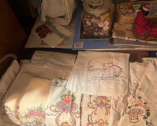 Embroidered items.