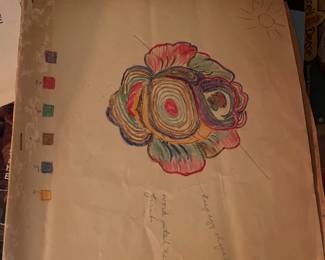 Aunt Lottie's personal note keeping on rug hooking.