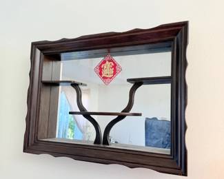 178 WoodenHangingShadowBoxMirrorwShelves