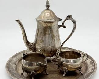 182 InternationalSilverCompanySilverPlatedTeaSet