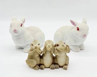 114 DecorativeBunnyRabbitFigurines