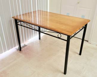 139 WoodenDinningTablewMetalFrame