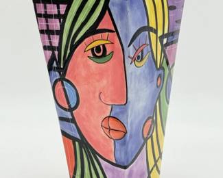 172 MuzeumHandpaintedPacassoArtCeramicVase