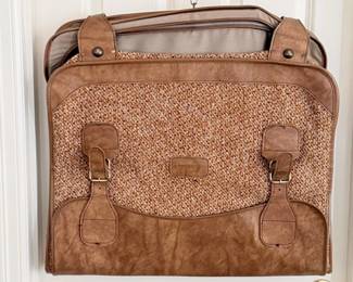 128 VintageVerdiGarmentBagwBrownTweedLeatherAccents