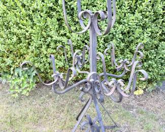 198 WroughtIron2TierPlantStand