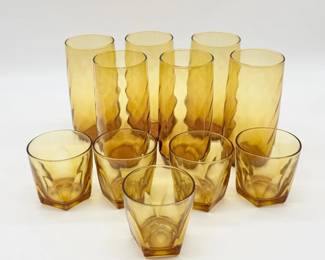 154 VintageHazelAtlasAmberGlassware