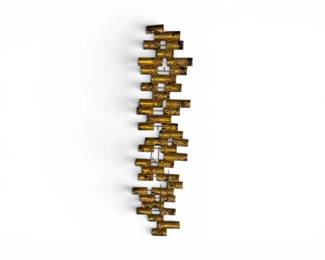 34 VintageMCMBrutalistStylePatinatedMetalWallSculpture