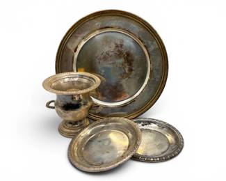 198 InternationalSterlingPlatesSterlingToothpickHolderDishSet
