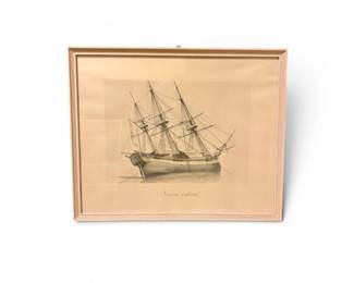 72 FramedMaritimePrintNavirechouSailingShip