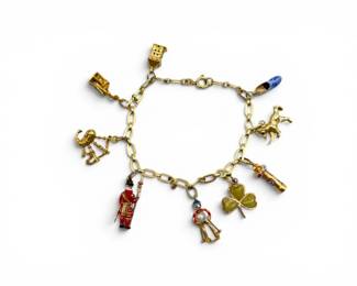 51 Vintage9KGoldCharmBraceletw1014KGoldCharms156g