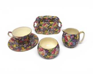 99 RoyalWintonHazelChintzTeaSetCupCreamerSugarTray