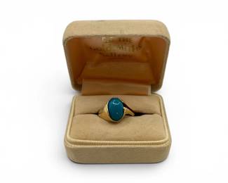 8 Vintage14KGoldTurquoiseCabochonRingSize766g
