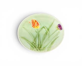 183 ZellGermanyMajolicaTulipCabinetPlate