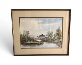 30 OriginalThailandVillageWatercolorPaintingFramed