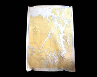 134 VintageAdmiraltyInletPugetSoundNauticalChartMap