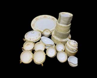176 NoritakeJapanFloralGoldTrimDinnerwareServingPieces
