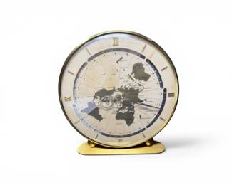 57 VintageKundoWorldTimeBrassDeskClock
