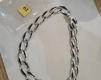 Silver bracelet with latch