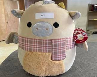 Squishmallow 16 inch Buck Cream Dragon Plaid Scarf Christmas 2025