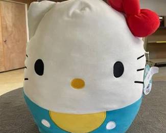 Squishmallows Original Sanrio 14in Hello Kitty in Blue Overalls Official Jazwares Plush (Large)