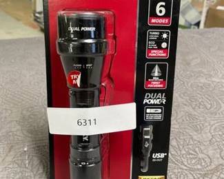 Husky 1800 Lumens Dual Power LED Rechargeable Tactical Focusing Flashlight