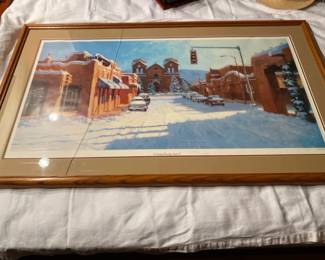 A Sunday Morning, Santa Fe Print Signed By Paul Milosevich