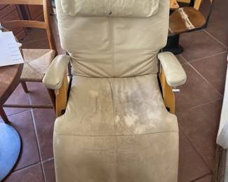 Cream Cushioned Recliner