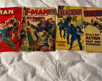 Vintage TMan And Blackhawk Comics