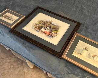 Signed Watercolor Vintage Prints