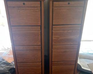 2 Wooden File Cabinets