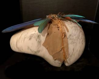 Marble Turquoise Bear Sculpture