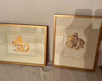 Bill Reid Copper Framed And Signed Pictures