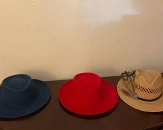 Two 100 Wool OutbackWomens Hats And One Straw