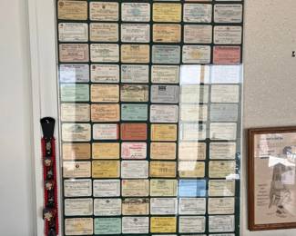 Framed Collection Of Vintage American Railroad Employee Passes
