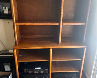 Two Piece Wooden Shelving Unit