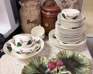Vintage platters, cookie jars, pottery 