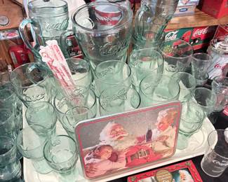 Coca-cola pitchers and glassware