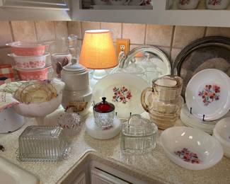 Fire King Primrose, Pyrex, vintage pitchers and biscuit jars