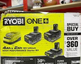 RYOBI ONE+ 18V Lithium-Ion HIGH PERFORMANCE Starter Kit