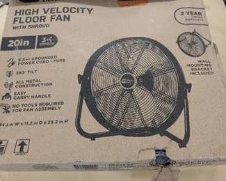 20 in. 3-Speed High Velocity Shroud Floor Fan