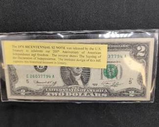 1976 Bicentennial $2 Note
