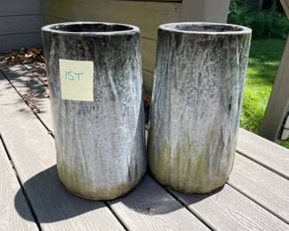 Pair Of Cylinder Planter Pots