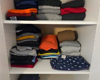 Dress Shirts $10 Sweaters, $10-$15 Polo Shirts $5-$8 Jeans $10, Khakis, $10-$15 Blazers/Sport Coats, $20-$30 Full Suits, $40-$75 Leather Jackets $50-$75 Shoes, $15-$25 Scrubs: Tops $5, Pants $5, Sets $10