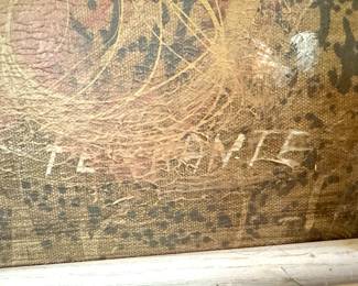 Abstract Expressionist Mixed Media Painting, $800