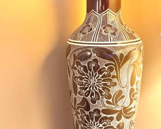 Ceramic Floor Vase with Floral Motif, 45 each
